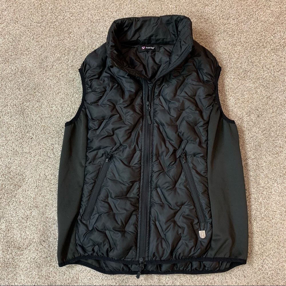 HORZE Black QUILTED Insulated PUFFER Equestrian HORSE Riding VEST Jacket   M